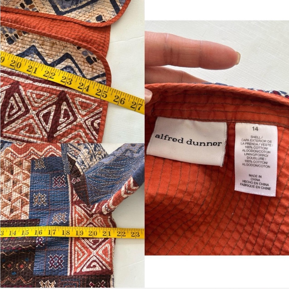 Alfred Dunner Quilted Patchwork Open Front Jacket… - image 7